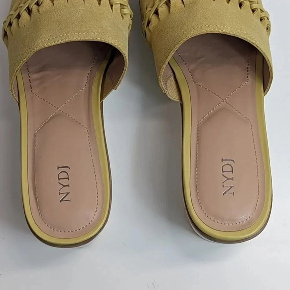 New NYDJ Womens Rory Honey Gold Nubuck Peep-Toe Platform Wedge Sandals Size 8.5 - Picture 7 of 11